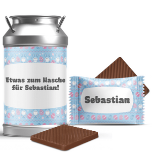 #711 Mini-Schokoladen in der Dose mit eigenem Text