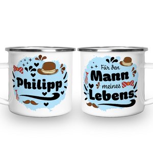 #1057 Emaille Becher mit Text