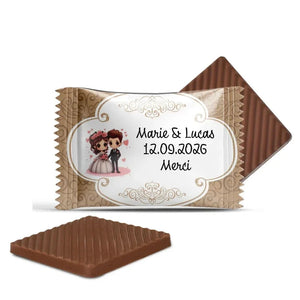 #B03F Mini chocolats de mariage personnalises