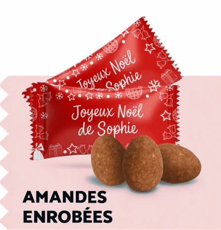 Amandes enrobées de Noël personnalisées