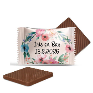 #B09E Mini chocolaatjes met eigen tekst voor bruiloften