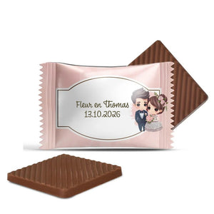 #B12E Mini chocolaatjes met eigen tekst voor bruiloften
