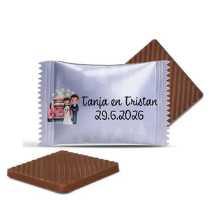 #B15E Mini chocolaatjes met eigen tekst voor bruiloften