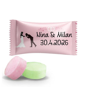#B207E Fruitbonbons met eigen tekst voor bruiloften