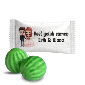#B460E Kauwgom met eigen tekst voor bruiloften