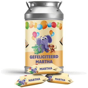 #N84L Karamelbonbons in blik met eigen tekst
